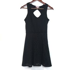 Candie's Black Laser Cut-Out Flower Skater Dress 5